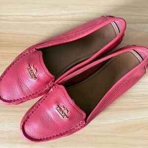 Coach Pink Pebbled Leather Driving Loafers
